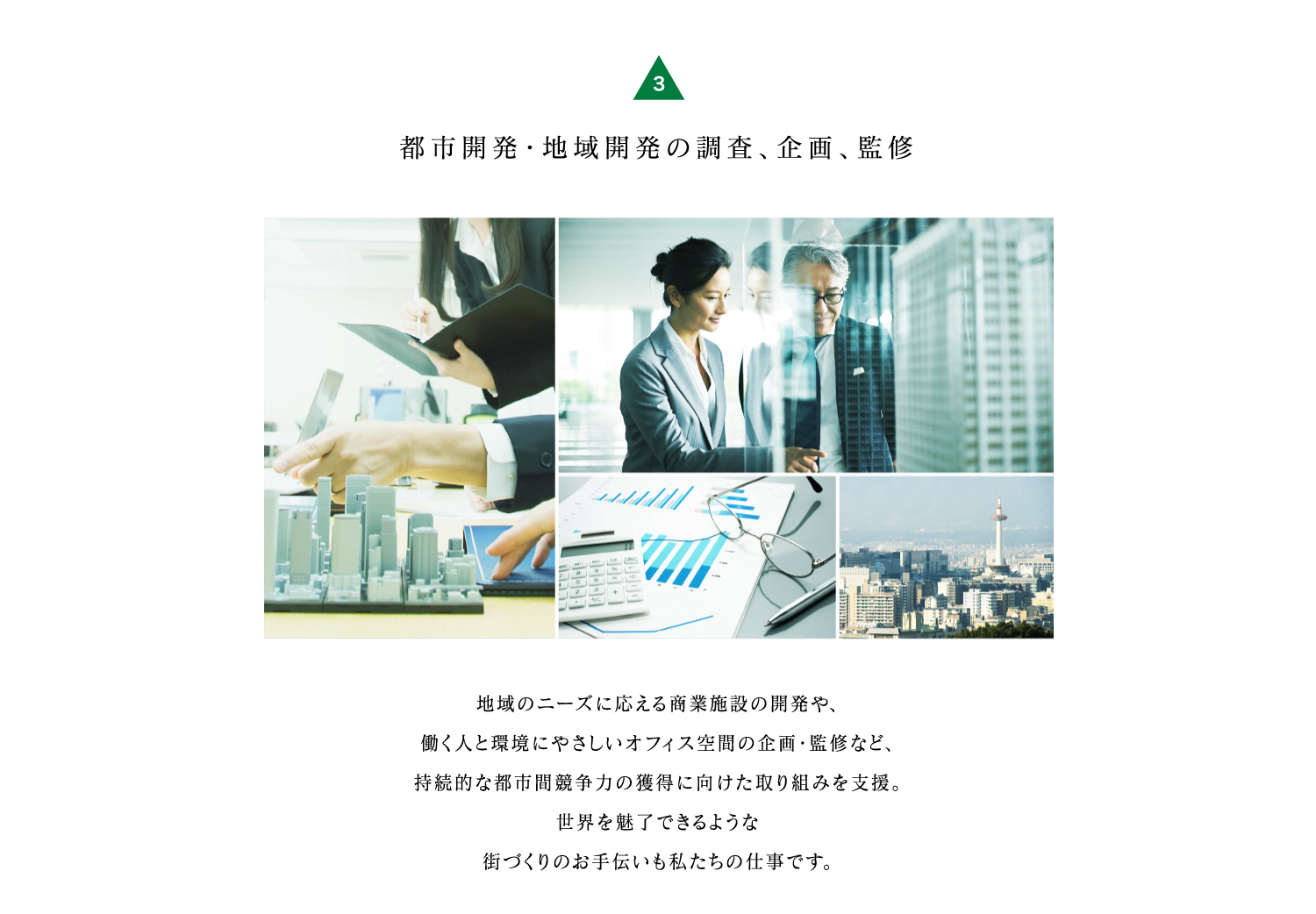 3.都市開発・地域開発の調査、企画、監修